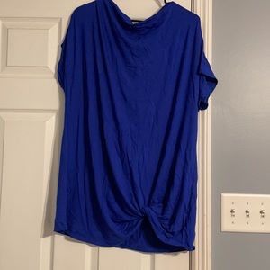Blue off one shoulder short sleeve